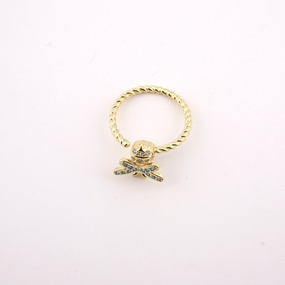 Discover Serenity in Style Women's 14k Gold Plated Bee Fidget Ring Twisted Band* - Picture 6 of 11